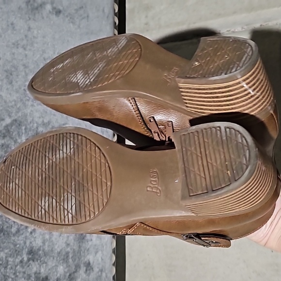 Brown Side Zip Chunky Ankle Boots - Picture 6 of 8